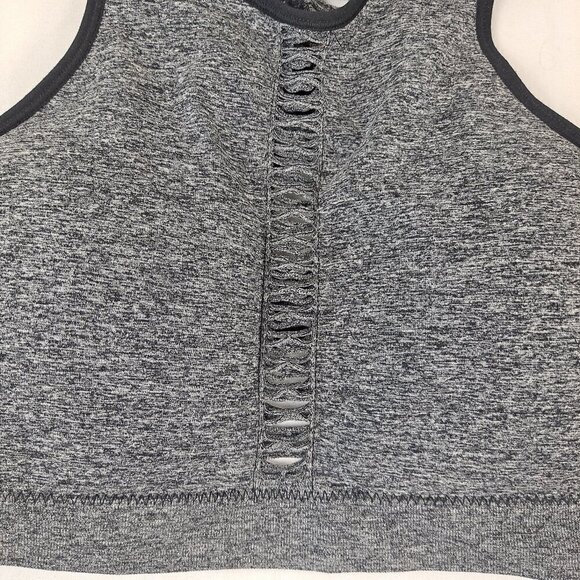 Zobha Size XL Gray Heather Black Trim Pull On Sports Bra Low Impact NWT - Picture 3 of 15